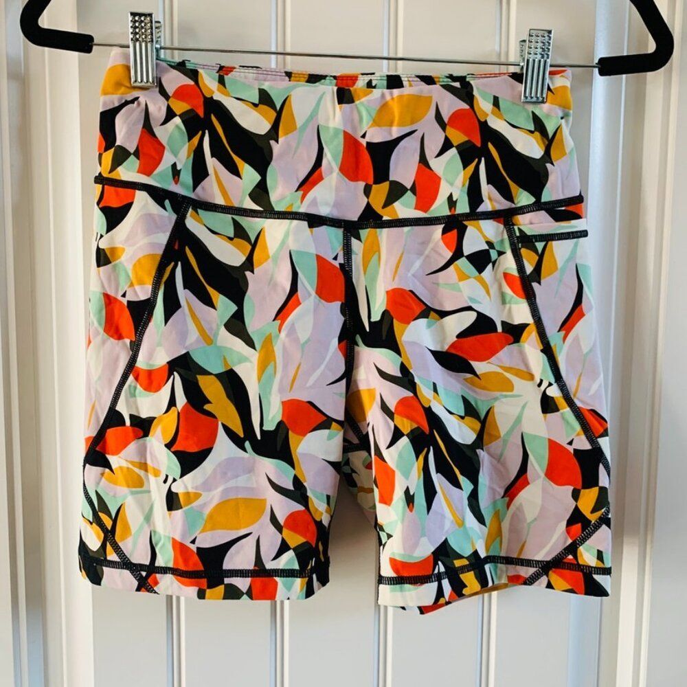Sweaty Betty Multicolor Core Power 6” Cycling Workout Bike Shorts | 4-6 | Small